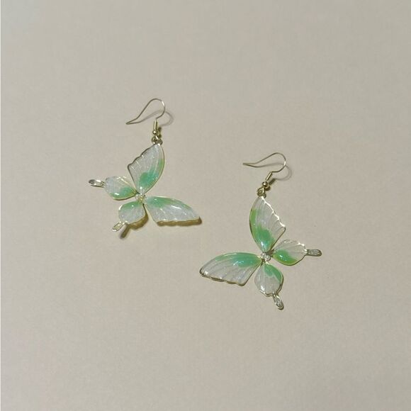 Butterfly drop earrings N829 - Picture 2 of 4